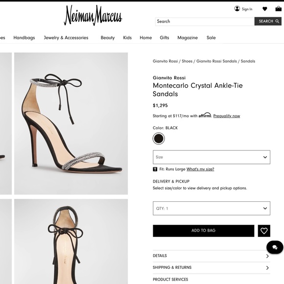 Gianvito Rossi Montecarlo Black Suede & Crystal Stiletto Heel Ankle-tie … - Picture 7 of 16